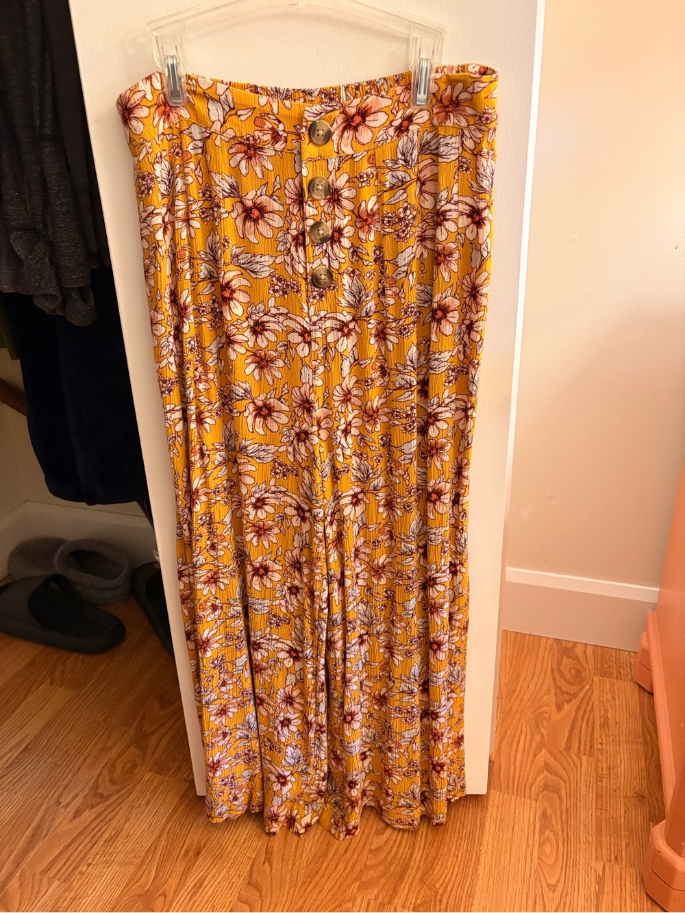 Women's Floral Wide-Leg Pant  - Mustard Floral